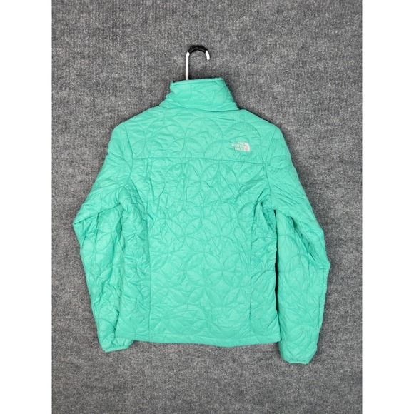 The North Face Thermoball Jacket Womens XS Mint Green Quilted Insulated Puffer - Picture 3 of 16